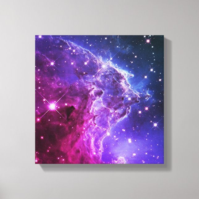 Toile Hipster Violet Ombre Tête de Singe Nébuleuse (Recto)