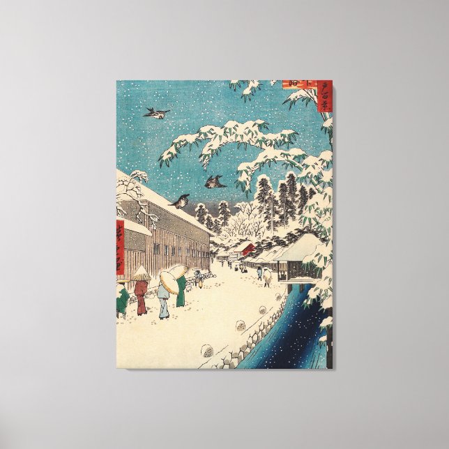 Toile Hiroshige hiver paysage Japon pays (Recto)