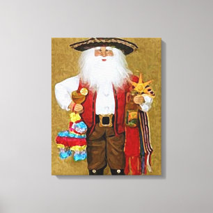 Toile Hispanique Mexicaine Sud-Ouest Texan Santa Claus
