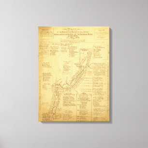 Toile Histoire de l'exploration de la carte de canyon