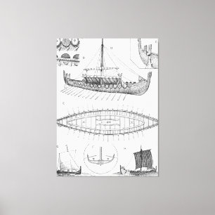 Toile Histoire et diagramme Vintages des navires de la m