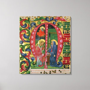 Toile Historiated parafent "M" dépeignant l'annonce