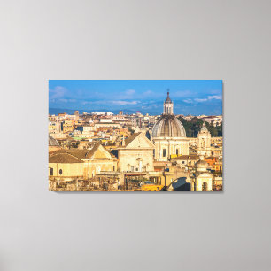 Toile Historique Rome ville skyline dômes et flèches Ita