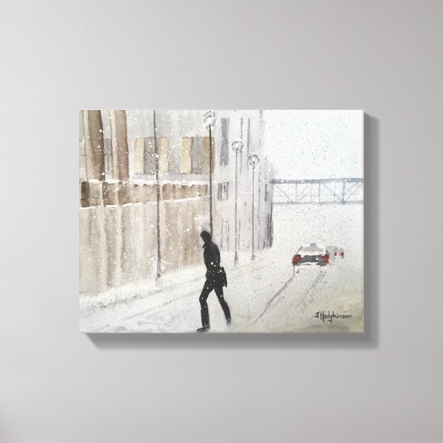 TOILE HIVER DANS LA VILLE COULEUR D'EAU (Recto)