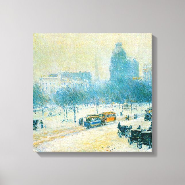 Toile Hiver en Union Carré par Frederick Childe Hassam (Recto)