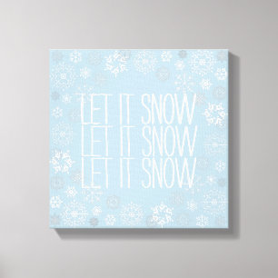 Toile Hiver Icy Blue Snowflakes Let It Snow Holiday