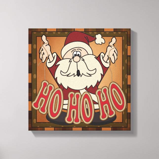 Toile Ho Ho Ho Holiday Santa Claus Canvas (Recto)