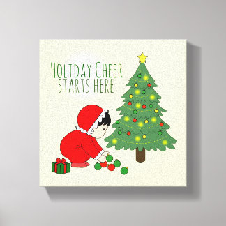 Toile Holiday Cheer Starts Here - wall art