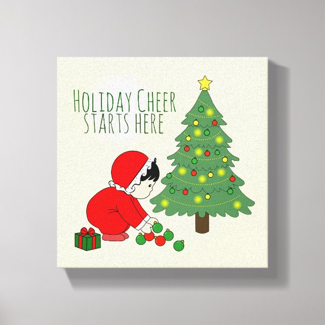 Toile Holiday Cheer Starts Here - wall art (Recto)