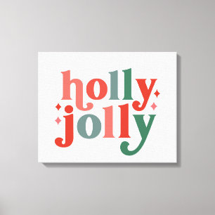 Toile Holly Jolly - Typographie des Fêtes Rétro