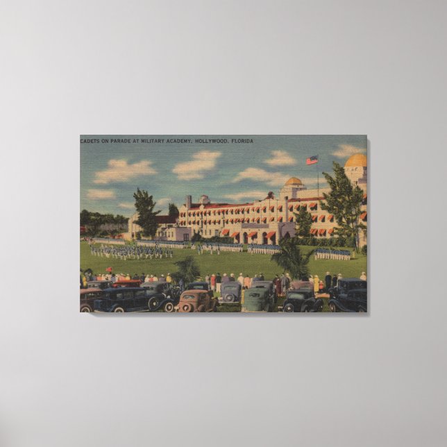 Toile Hollywood, FL - Parade des cadets à l'Académie mil (Recto)