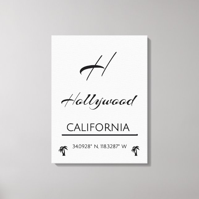 Toile Hollywood noir et blanc minimaliste (Recto)