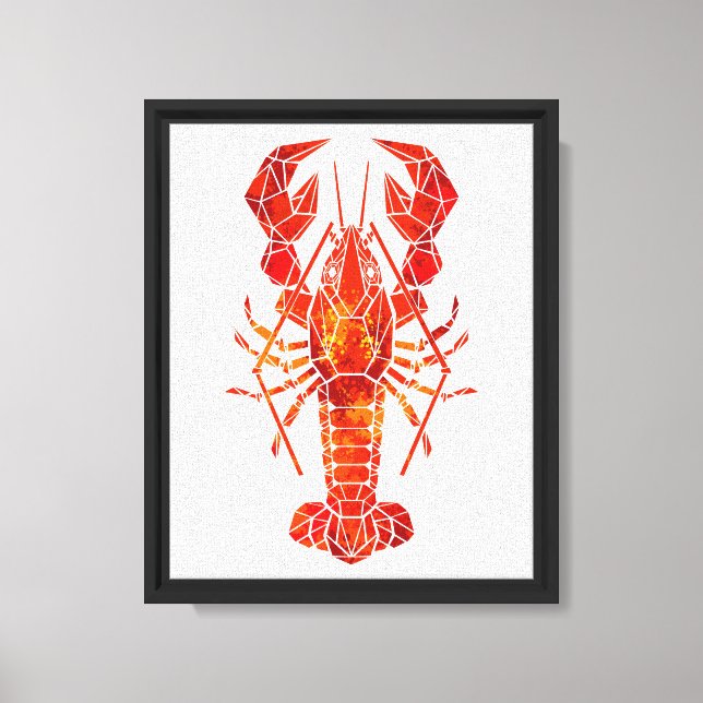 Toile Homard polygonal rouge (Recto)