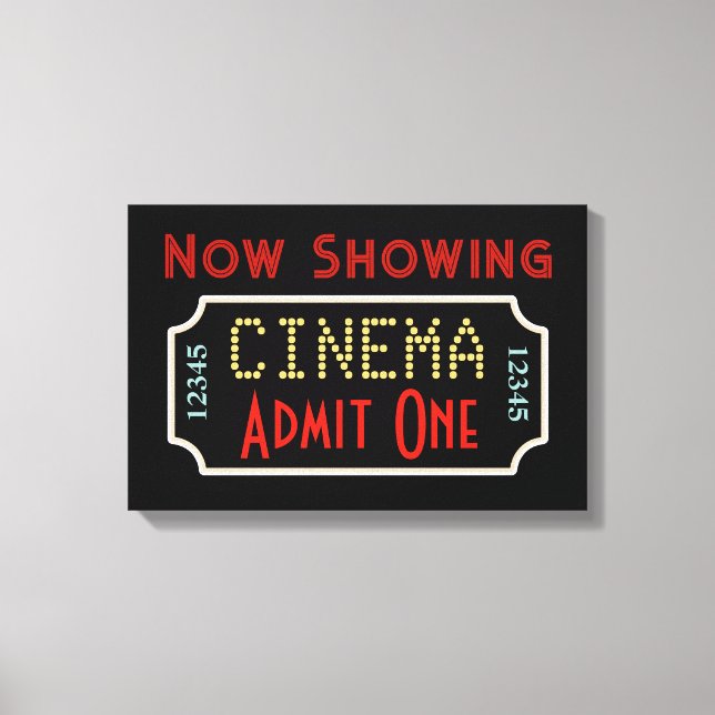 Toile Home Film Theatre Billetterie Cinéma Art Sign (Recto)