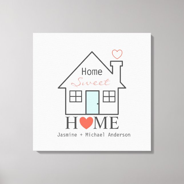 Toile Home Sweet Home personnalisée (Recto)