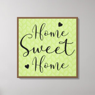 Toile Home Sweet Home Scandia Feuilles