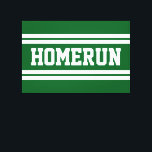 Toile HOMERUN Vert Clair Blanc Été Rayures Baseball<br><div class="desc">Ce design sportif de baseball présente un texte HOMERUN audacieux à l'intérieur de larges bandes blanches sur un fond vert vif. Les couleurs et le texte de ce design peuvent être personnalisés.</div>