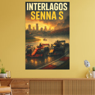 Toile Hommage à Interlagos Ayrton Senna Grand Prix Brési