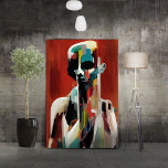 Toile Homme<br><div class="desc">Un portrait d'homme moderne, élégant, quasi abstrait.</div>