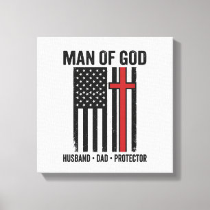 Toile Homme de Dieu Croix Patriotique Design de Chemise 