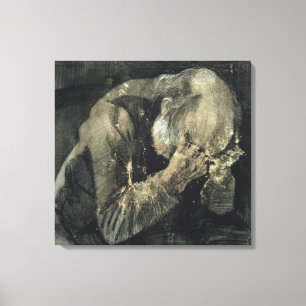 Toile Homme de Vincent van Gogh   avec sa tête dans des