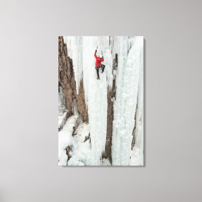Toile Homme grimpant la glace, Colorado (Recto)