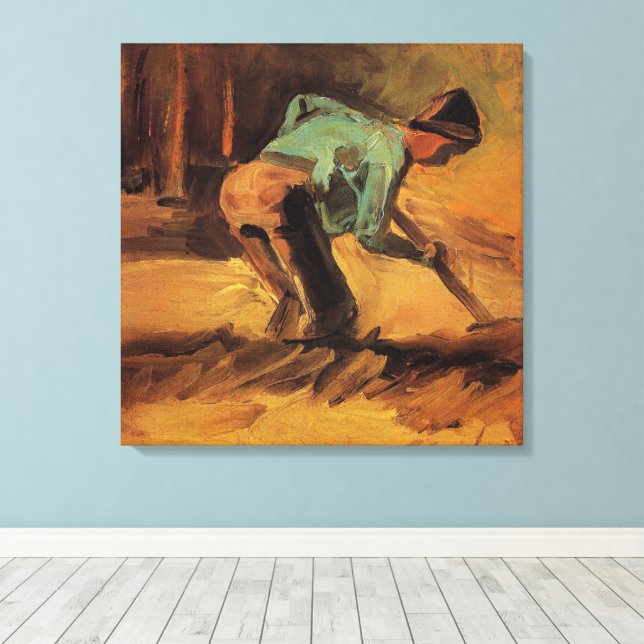 Toile Homme penché avec canne, bêche de Vincent van Gogh (Insitu (Plancher de Bois))