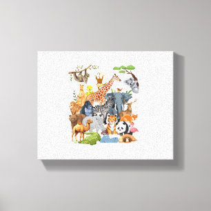 Toile Hommes Femmes et Enfants Animaux Sauvages Journee