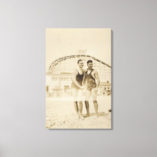 Toile Hommes se tenant sur la plage