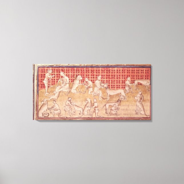 Toile Hommes s'occupant des chiens de chasse (Recto)
