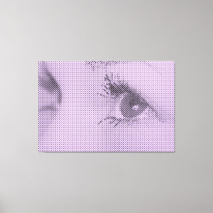 Toile Honest Black&Lilac Halftone Effet Femme Aperçu
