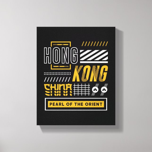 Toile Hong Kong Perle de l'Orient Design de Voyage Moder (Recto)