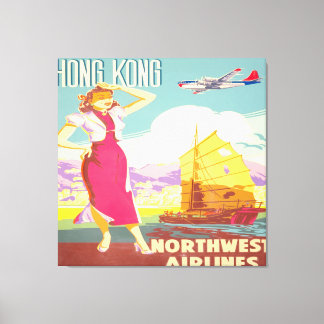 Toile Hong Kong vintage - Northwest Airlines