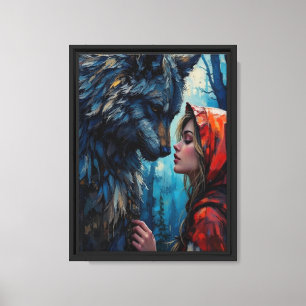 Toile Hood rouge et le loup