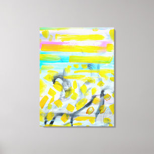 Toile Horizon doré vibrant abstrait