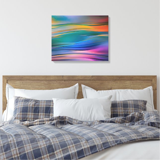 Toile "Horizons fluides" Art Abstrait contemporain (Insitu(Chambre))