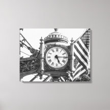Horloge de rue de l'État | Paysage noir et blanc
