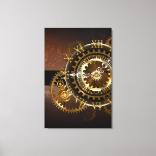 Toile Horloge Steampunk avec des engrenages anciens