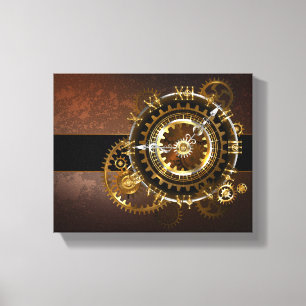 Toile Horloge Steampunk avec des engrenages anciens