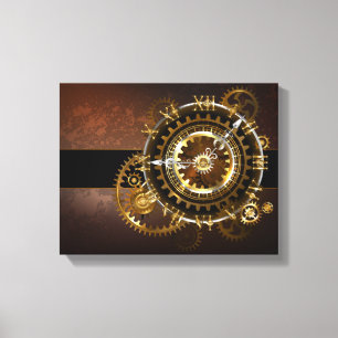 Toile Horloge Steampunk avec des engrenages anciens