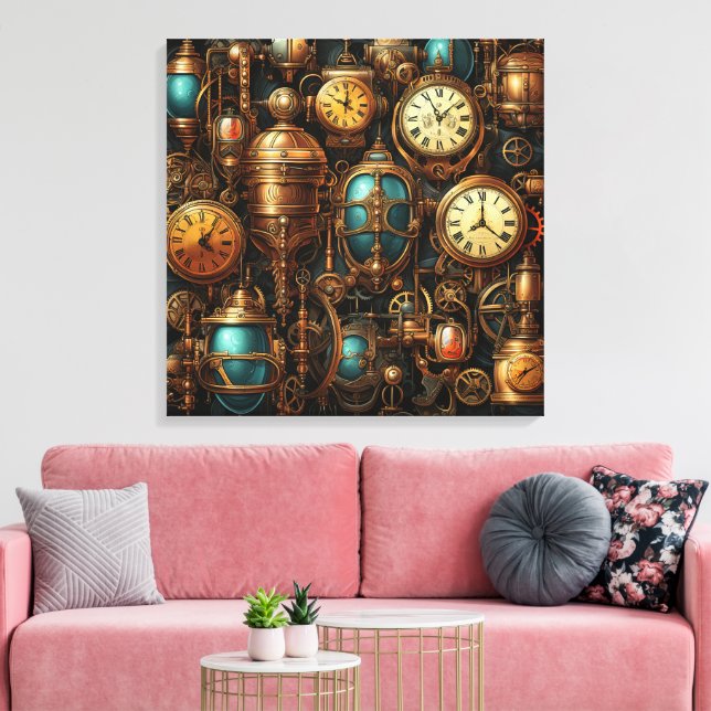 Toile Horloges Steampunk Canvas Art (Insitu(Salon))