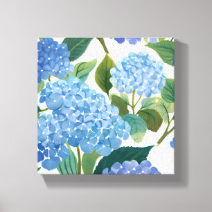 Toile Hortensias bleus   Beau buisson floral