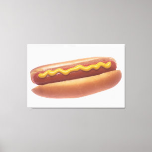 Toile Hot-dog avec de la moutarde