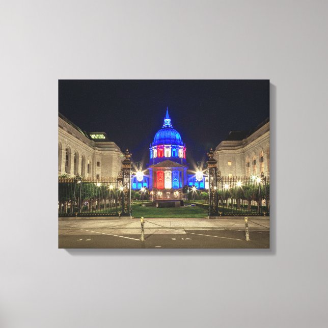 Toile Hôtel de ville rouge, blanc et bleu (Recto)