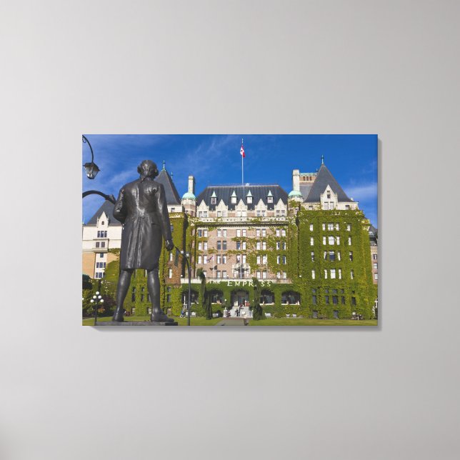 Toile Hôtel Empress et statue du capitaine James Cook, (Recto)