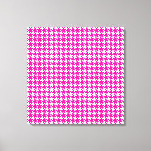 Toile Houndstooth moderne rose à Emporiomoffa