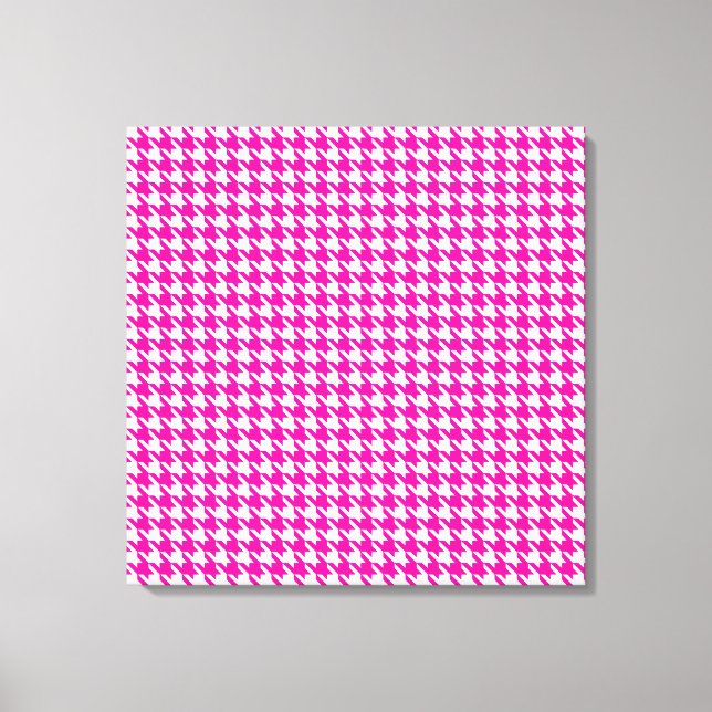 Toile Houndstooth moderne rose à Emporiomoffa (Recto)