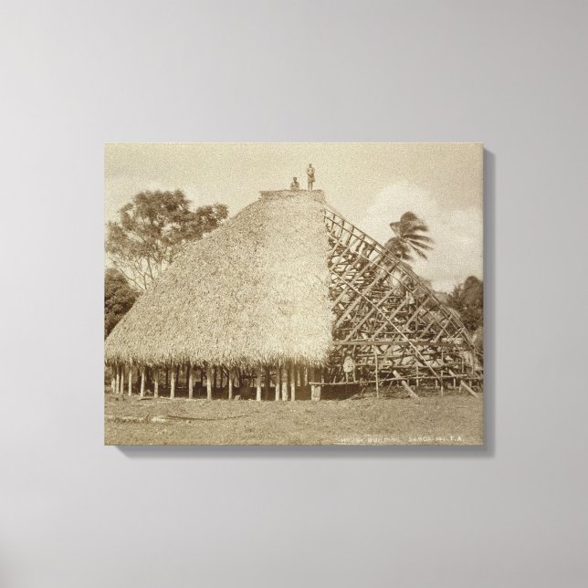 Toile House building à Samoa, c.1875 (sepia photo) (Recto)