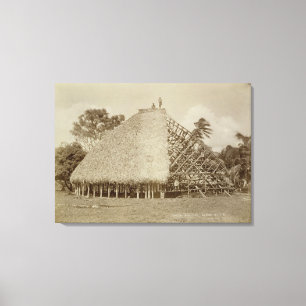 Toile House building à Samoa, c.1875 (sepia photo)