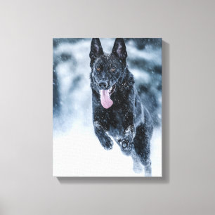 Toile Housse de couette Black German Shepherd dans la ne